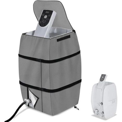 Telo di copertura impermeabile per pompe di riscaldamento per spa, dimensioni 43×38×54 cm, tessuto in poliestere 600D, grigio. (1/4)