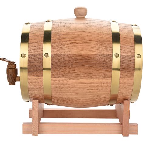 Tonneau à vin en chêne massif vintage de 3 litres, idéal pour la bière, le whisky, le rhum et le porto. (1/5)
