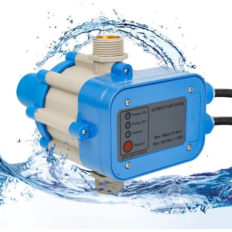 SWANEW Pressostato di controllo della pompa Interruttore automatico della pompa per pozzi profondi dell'acquedotto domestico blu con cavo