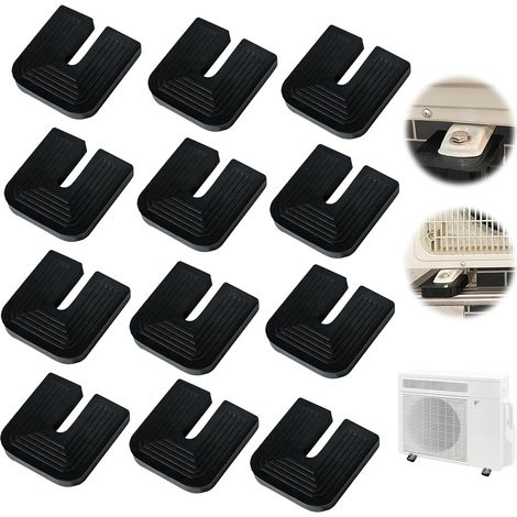 12 amortiguadores de vibraciones de goma para aires acondicionados, almohadillas amortiguadoras en forma de U, patas antivibración, soporte para condensador de aire acondicionado split exterior, color (1/5)