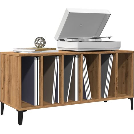 Mueble para discos madera ingeniería roble artisan 100x38x48 cm vidaXL (1/5)