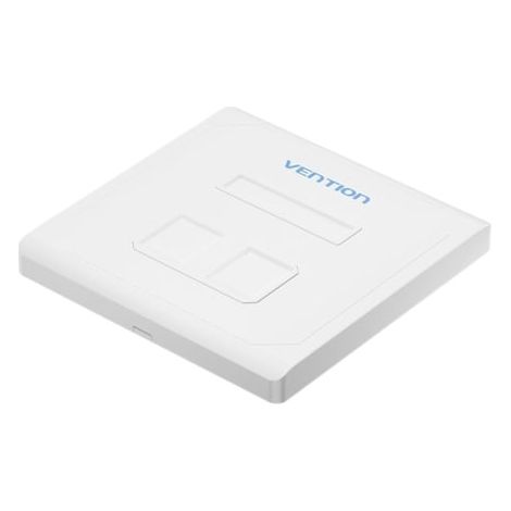 Placa de Pared Keystock Vention IFEW0/ 2 Puertos RJ45