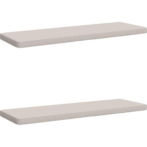 2pcs Coussins de banc, Coussins d'extérieur 100 % polyester Blanc (1/5)