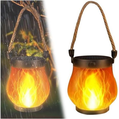 Lanterne Solaire - Flamme Vacillante - Étanche IP44 - ABS - Pour Terrasse Jardin Patio - 1 Pièce (1/5)
