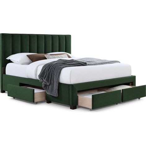 Cama Houston Fides, Verde oscuro, Doble, 140x200, Tapiz, Somieres, 145x214x111cm (1/5)