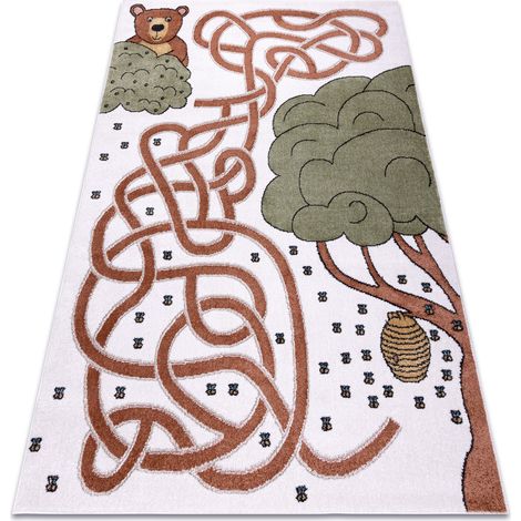 Carpet FUN Honey for children, bear, bees cream multicolour 200x290 cm