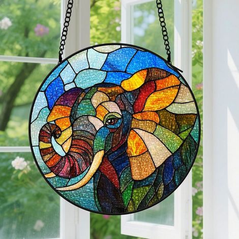 Capteur de Soleil en Vitrail Décoration Spirituelle pour Maison 9cm (1/4)