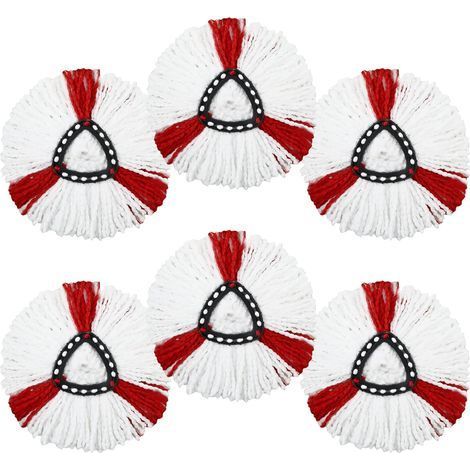 6 Pièces Tête De Serpillière, Microfibre, Absorption Eau, Compatible Vileda Turbo, Nettoyage Sol (1/5)