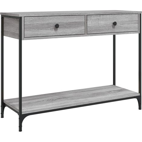 Table console，Table d'appoint，Bout de canapé，Meuble d'entrée sonoma gris 100x34,5x75 cm bois d'ingénierie