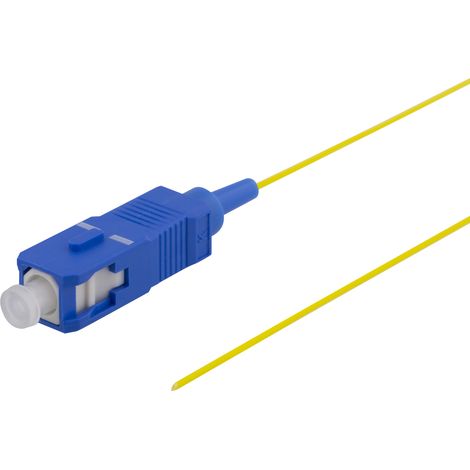 Jarretière fibre optique OS2, SC, simplex, UPC, 9/125, 1,5 m, pour liaison et raccordement de réseau fibre optique (1/3)