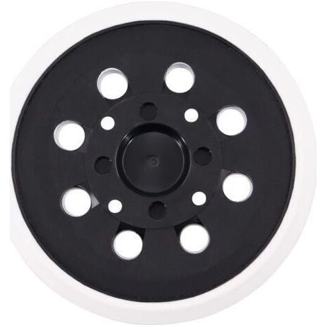 Patin de ponçage auto-agrippant 125 mm avec 8 trous, compatible avec les ponceuses excentriques Bosch PEX 300 AE et PEX 400 AE de Poweka (blanc)