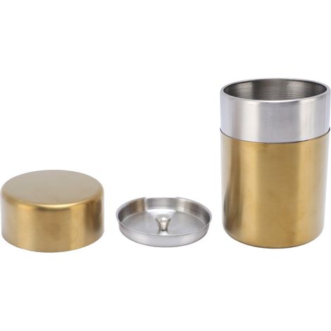 Contenitore per tè in acciaio inox 304 placcato oro, sigillato e resistente all'umidità, per caffè, zucchero e foglie di tè. (1/5)