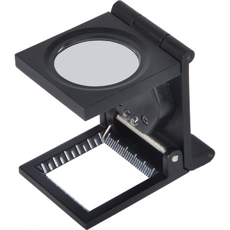 Loupe carrée 10X avec LED, tissu de protection, pliable, outil de précision pour horloger et bijoutier, lot de 1 pièce (1/5)