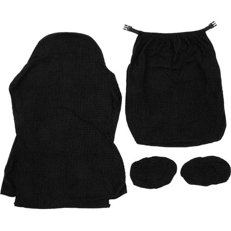 Housse de chaise extensible, respirante et lavable, ensemble unicolore doux pour la peau, protection anti-poussière, pour bureau et maison, noir (1/5)