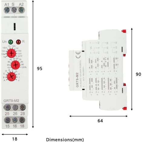 Relais temporisé multifonctionnel miniature sur rail GRT8-M2, 12 V AC/DC 240 V (1/4)