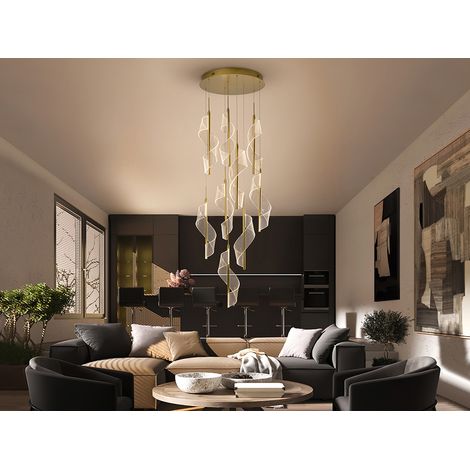 LÁMPARA DE TECHO COLGANTE VELAS 9L ORO DIMABLE (1/3)