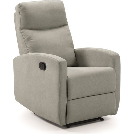 Fauteuil relax manuel en tissu waterproof couleur Gris perle - Longueur 66 x Profondeur 88 x Hauteur 103 cm (1/3)