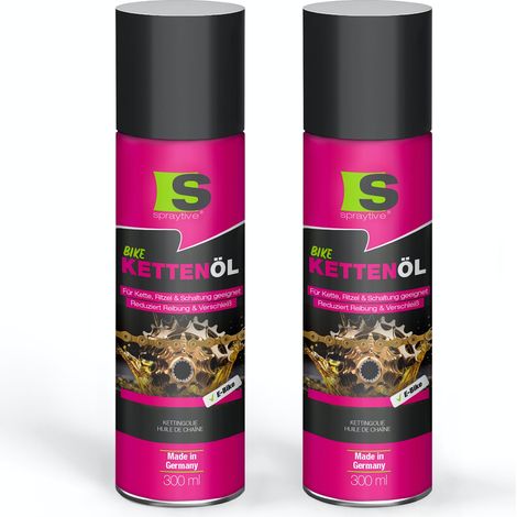 Spraytive 2x 300ml Kettenöl-Spray - für Fahrrad & E-Bike - Fahrradkettenöl - reduziert Reibung & Verschleiß - schützt Kette, Ritzel & Schaltung (1/5)