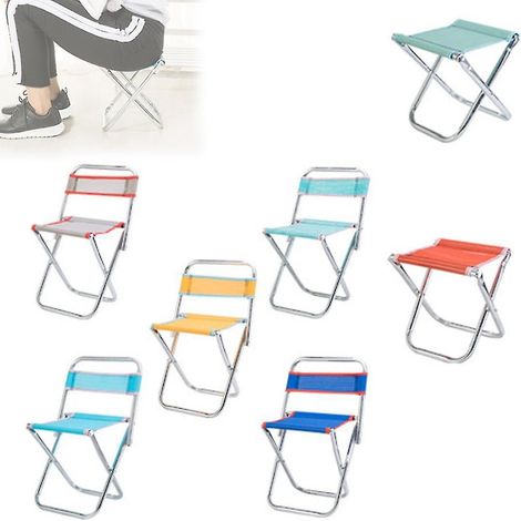 Tabouret de camping, idéal pour les activités de plein air, les voyages, la randonnée, les barbecues, la pêche et la plage (couleur aléatoire) - 46 x 28 x 23 cm - 246 x 28 x 23 cm - 2 (1/5)