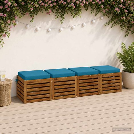 vidaXL 4-Piece Seat Cushions SOEST 4 pcs 100% Polyester Light Blue (1/5)