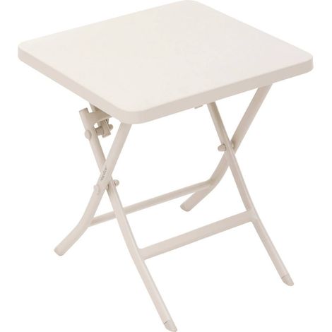 Mesa auxiliar de jardín cuadrada Greensboro 40 x 40 cm de acero con tratamiento epoxi - Hespéride