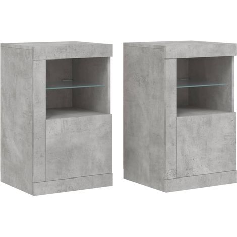 Maison Exclusive - Mesita de noche luces LED 2 uds madera ingenie