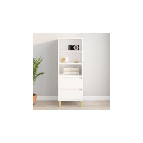 Buffet haut Blanc 40x36x110 Bois d'ingénierie (1/5)