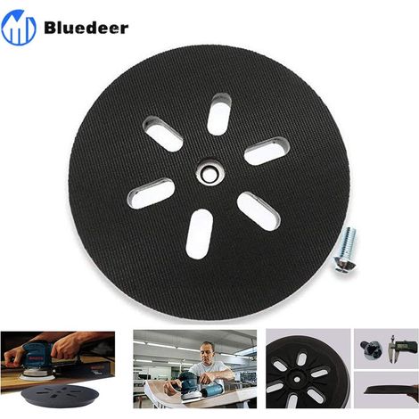 Bluedeer – levigatura 150 mm – Per levigatrici Bosch GEX 150 AC, PEX 15 AE, GEX 150 Turbo – 6 fori per dischi abrasivi – Velcro morbido (1/5)