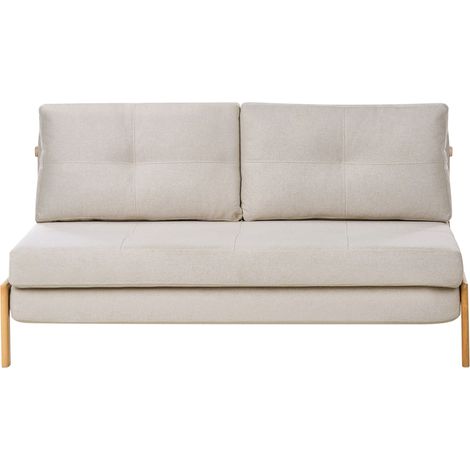 Sofa Bed 2 Seater EDLAND Fabric Light Beige (1/5)