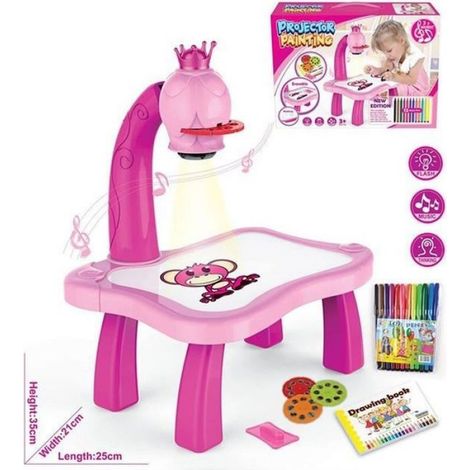 Dessin - Graphisme,Projecteur Led pour Table de dessin artistique pour enfants,tableau d'apprentissage-de - Type Pink1 with box (1/4)