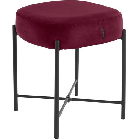 Berry-Tabouret en velours bordeaux
