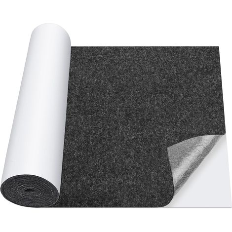 Feutrine Autocollante, 32 x 150 cm Tapis en Feutre Auto-adhésif Patins Découpez Toute Forme pour Meubles pour Doublure de Boîte Cadre Photo Pied de Chaise DIY Halloween Voiture, 3 mm Gris (1/5)