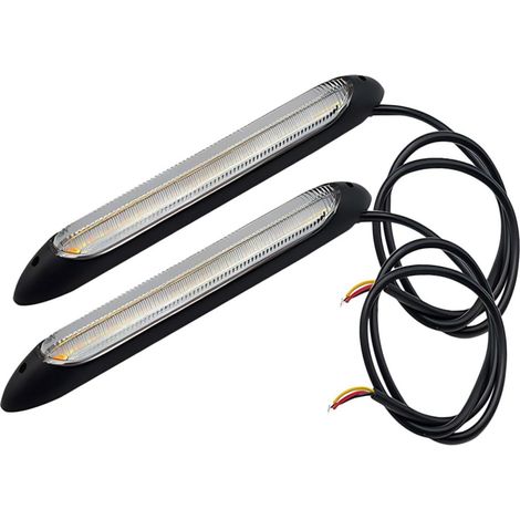 Feux De Jour Led Multifonction 2 Pièces 16,5 Cm Blanc Jaune Bande (1/5)