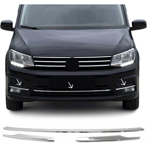 Moulure de Grille de Calandre Compatible avec VW Caddy IV 2015 à 2020, Garniture Baguette de Calandre en Acier Inoxydable Argent (1/5)