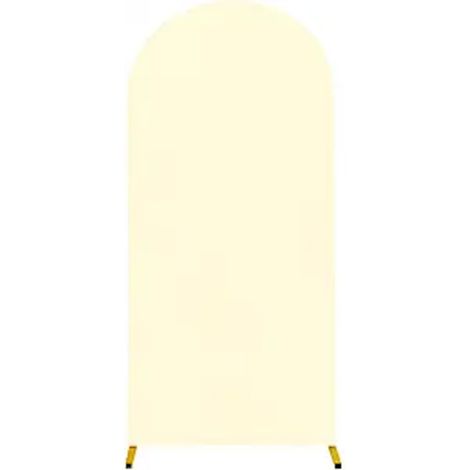 Lot de 3 toiles de fond élastiques en polyuréthane épais pour décoration de mariage, fête d'anniversaire, fête prénatale, banquet, jaune clair 36