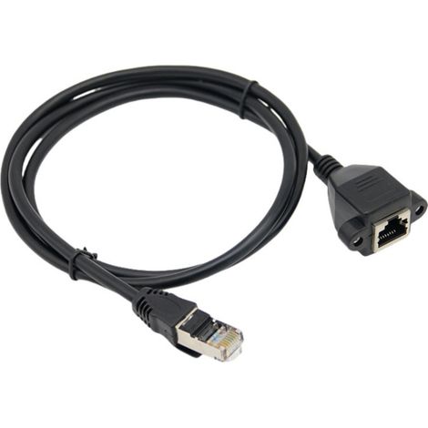 Câble réseau Cat5e haute compatibilité, connecteur RJ45 mâle/femelle à vis, pour connexion Internet (1/5)
