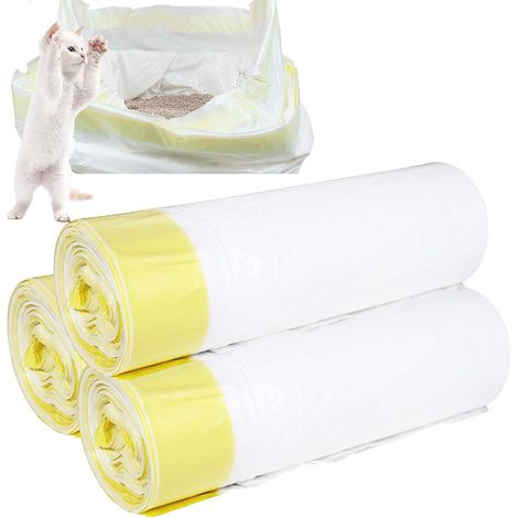 Katzenstreubeutel – 60 Stück – Polyethylen – Strapazierfähig und wasserdicht – Mit Kordelzug – Für große Katzentoiletten – 94 x 45 cm (1/5)