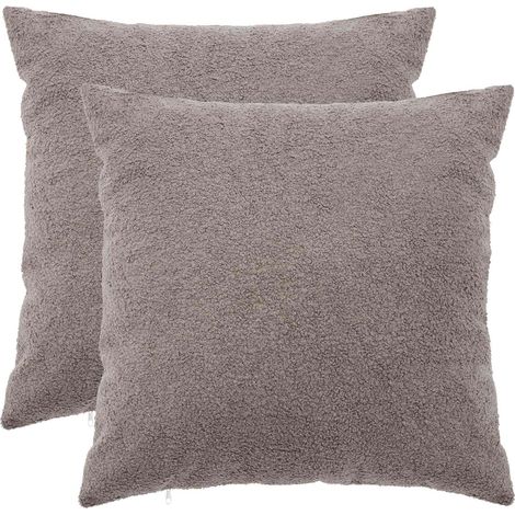 Housse de coussin 2 pcs HEERLEN Gris clair 60 x 60 cm Bouclé vidaXL