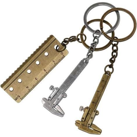 3 Pcs Mini Trendy Vernier Caliper Keychain for Men Mini Trendy Vernier Caliper Keychain Pocket Caliper, Mini Trendy Vernier Caliper, Keychain for Men (1/4)