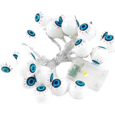 Lanterne de Fête Décoration d‘Halloween Lumière Fantôme Boules à Paupières Clignotantes à Piles pour Extérieur Jardin5 (1/4)