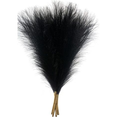 Herbe Artificielle de Pampa Noire 45 cm 18 Pouces Décoration Intérieure Plume Ornement
