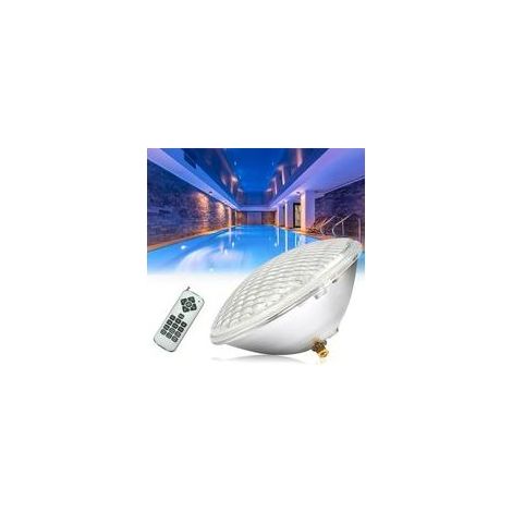 QAZQA 18W Lampe Piscine LED PAR56 Étanche IP68 Lampe de Piscine RGBW Submersible Lumière 12V DC/AC spot led couleur avec Télécommande 7 couleurs réglables 15 modes d'éclairage