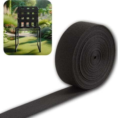 10m Elastic Outdoor Furniture Strap for Garden Chairs, Beach Chairs, Armchairs, Swing, Sofas, Living Room, Upholstery, 10 m - Traction Band for Seats Back - 50mm - (1/4)