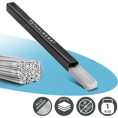STAHLWERK Varillas de soldadura TIG aditivo ER4043Si5 aluminio 1,6 mm x 500 mm 1 kg
