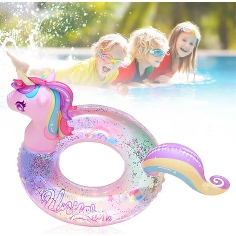 Super Angebot zum Schnäppchenpreis Aufblasbarer Einhorn-Schwimmring, Einhorn-Sitzring, Einhorn-Strandspielzeug, Schwimmring für Kinder von 5-9 Jahren – einfach toll (1/4)