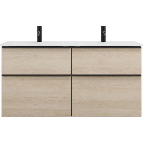 burgbad Eqio lavabo doble con mueble bajo para lavabo, anchura