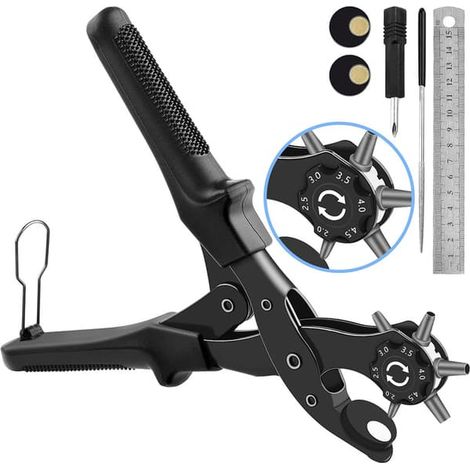 Ecleanfy - Perforatrice pour ceintures, perforatrice pour cuir avec 2 butées supplémentaires - Perf (1/5)