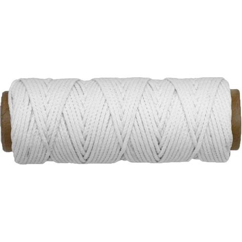 Rouleau de corde blanche tressée en polypropylène Mod.20180  Bobine de cordon multifonction résistante et douce idéale pour l'artisanat, la décoration ou le bricolage  Dimensions (1/2)