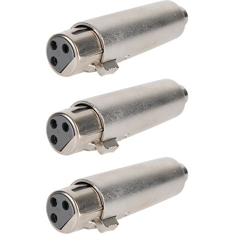 Lot de 3 adaptateurs audio RCA femelle vers XLR femelle 3 broches en alliage de zinc (1/5)