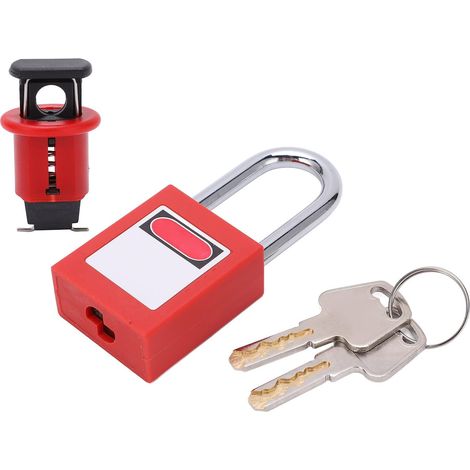 Dispositif de Verrouillage de Disjoncteur, Cadenas de Sécurité pour Disjoncteur, Verrouillage Isolation Énergie, avec 2 Clés, pour Maintenance Électrique Industrielle (1/5)